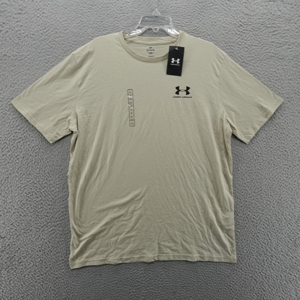 Under Armour Mens Sportstyle Short Sleeve T-Shirt Beige Tan Size XL NEW